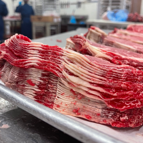 Thinly sliced beef sales brisket